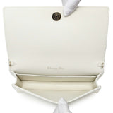 Christian Dior White Lambskin Cannage Lady Dior Pouch with Chain Handbags Christian Dior