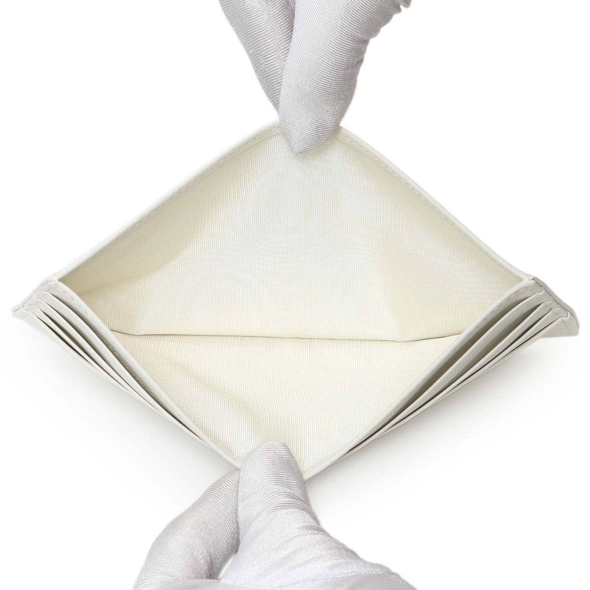Christian Dior White Lambskin Cannage Lady Dior Pouch with Chain Handbags Christian Dior