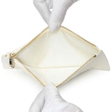 Christian Dior White Lambskin Cannage Lady Dior Pouch with Chain Handbags Christian Dior