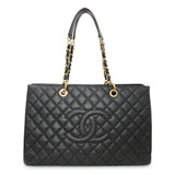 Chanel Black Quilted Caviar XL Grand Shopping Tote GST Handbags Chanel