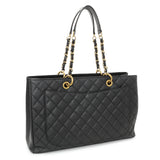 Chanel Black Quilted Caviar XL Grand Shopping Tote GST Handbags Chanel