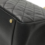 Chanel Black Quilted Caviar XL Grand Shopping Tote GST Handbags Chanel