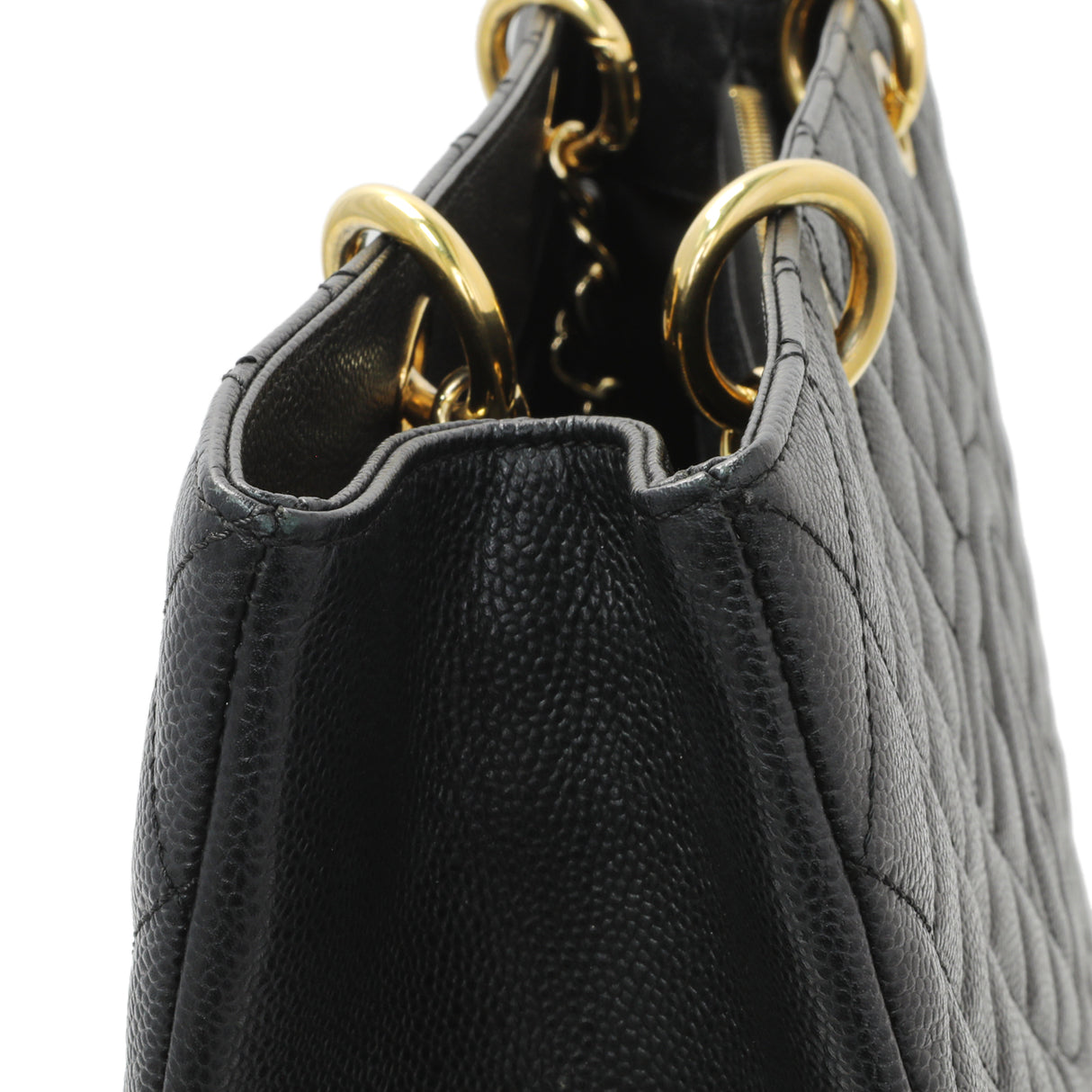 Chanel Black Quilted Caviar XL Grand Shopping Tote GST Handbags Chanel