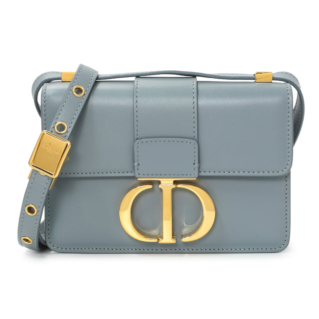 Christian Dior Blue Grey Smooth Calfskin Micro 30 Montaigne Flap Handbags Christian Dior