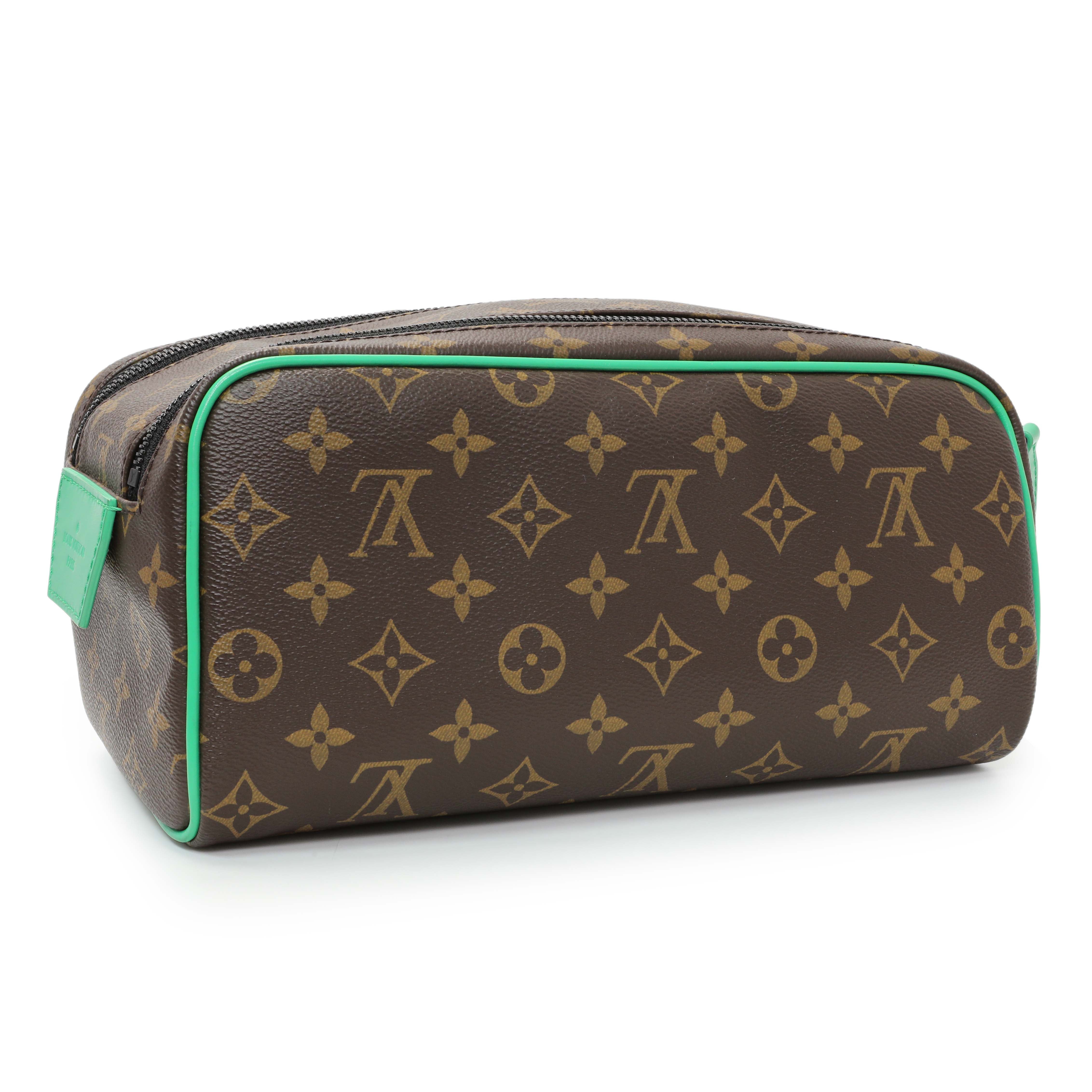 Louis Vuitton Green Monogram Macassar Dopp Kit Toilet Pouch