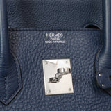 Hermes Bleu Saphir Clemence Birkin 35