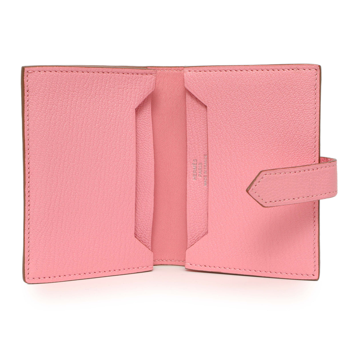 Hermes Rose Confetti Chevre Mysore Bearn Card Holder Wallet