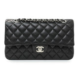 Chanel Black Quilted Lambskin Medium Double Flap Handbags Chanel
