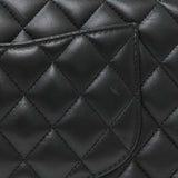 Chanel Black Quilted Lambskin Medium Double Flap Handbags Chanel