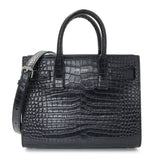 Saint Laurent Calfskin Crocodile Embossed Nano Sac De Jour Handbags Saint Laurent