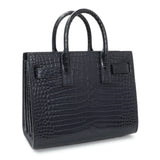 Saint Laurent Calfskin Crocodile Embossed Nano Sac De Jour Handbags Saint Laurent