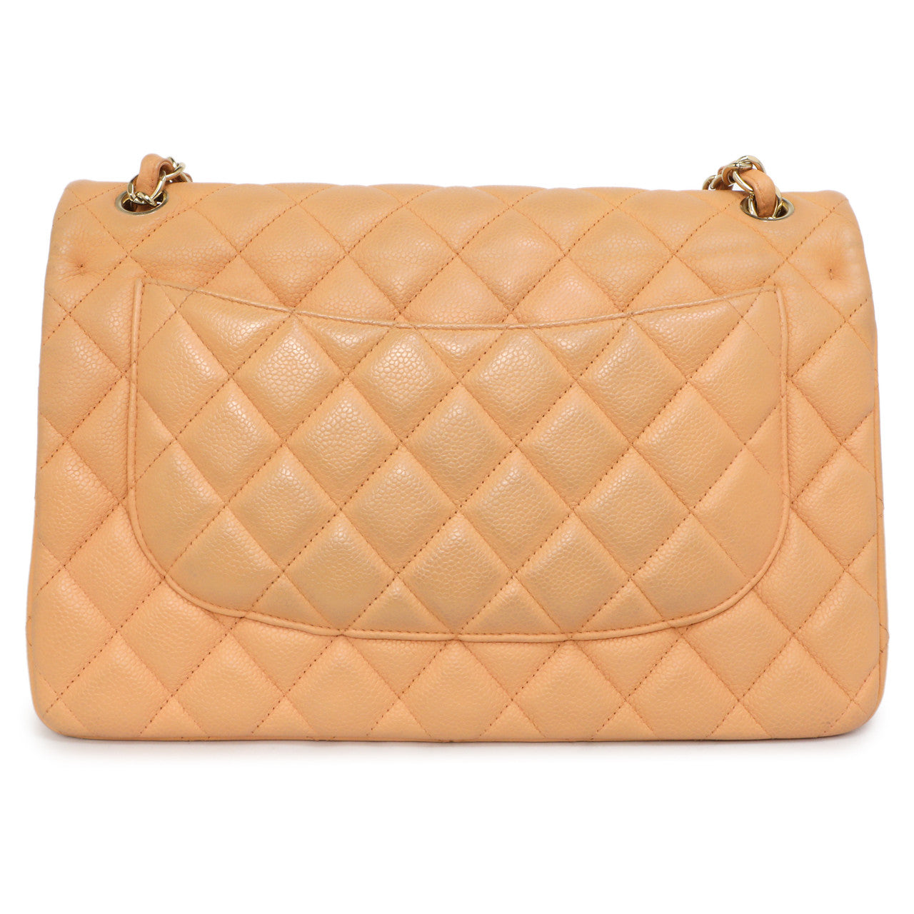 Chanel Peach Quilted Caviar Jumbo Classic Double Flap – Modaselle