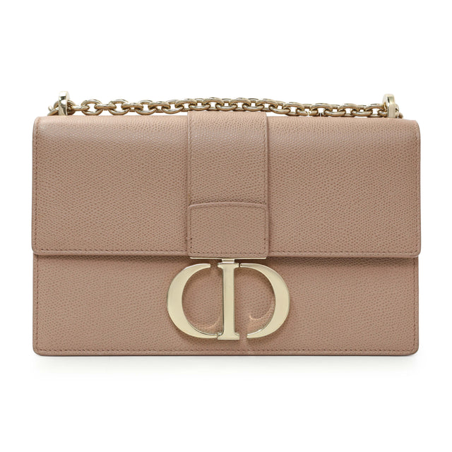 Christian Dior Blush Grained Calfskin 30 Montaigne Chain Flap Bag Handbags Christian Dior
