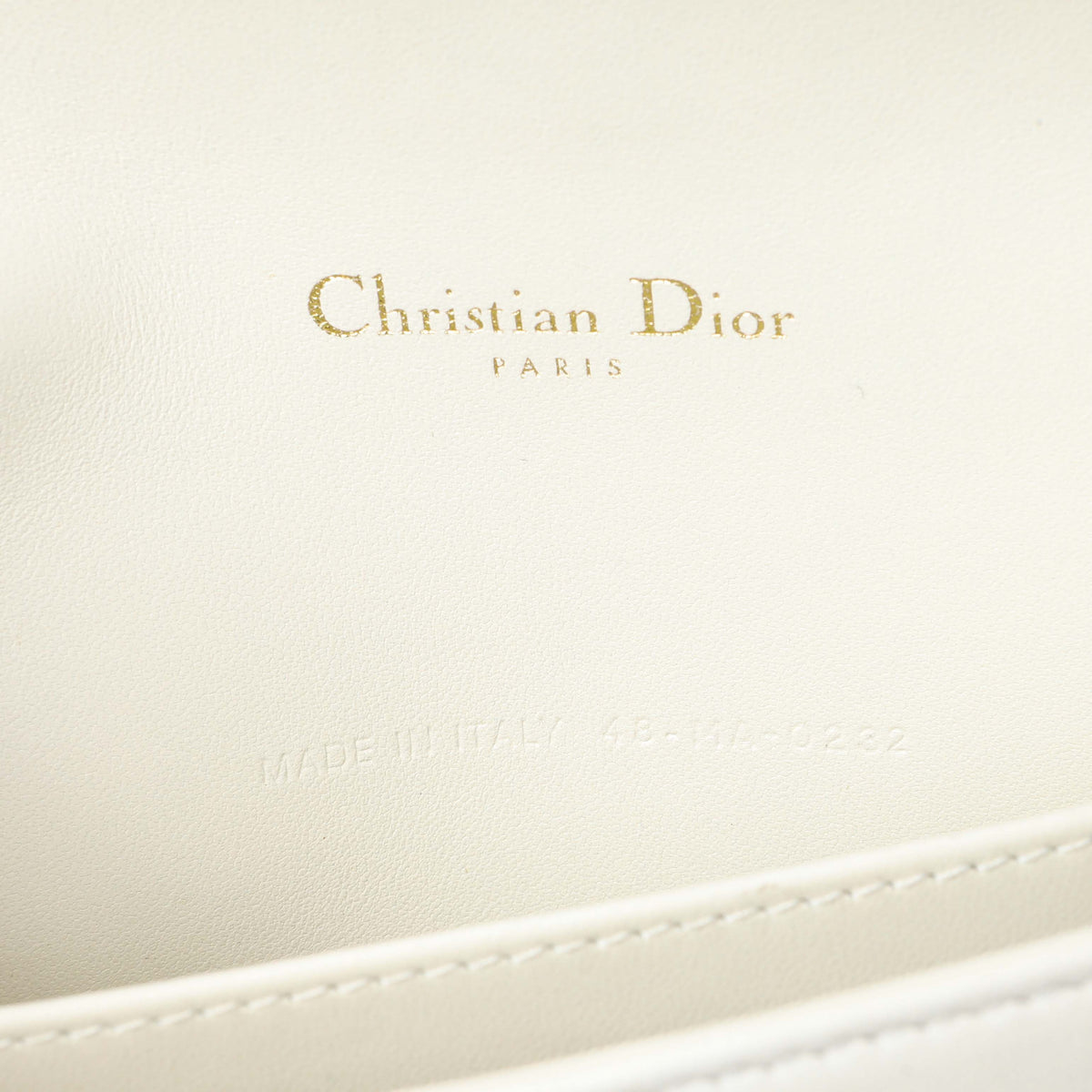 Christian Dior White Lambskin Cannage Lady Dior Pouch with Chain Handbags Christian Dior