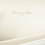 Christian Dior White Lambskin Cannage Lady Dior Pouch with Chain Handbags Christian Dior