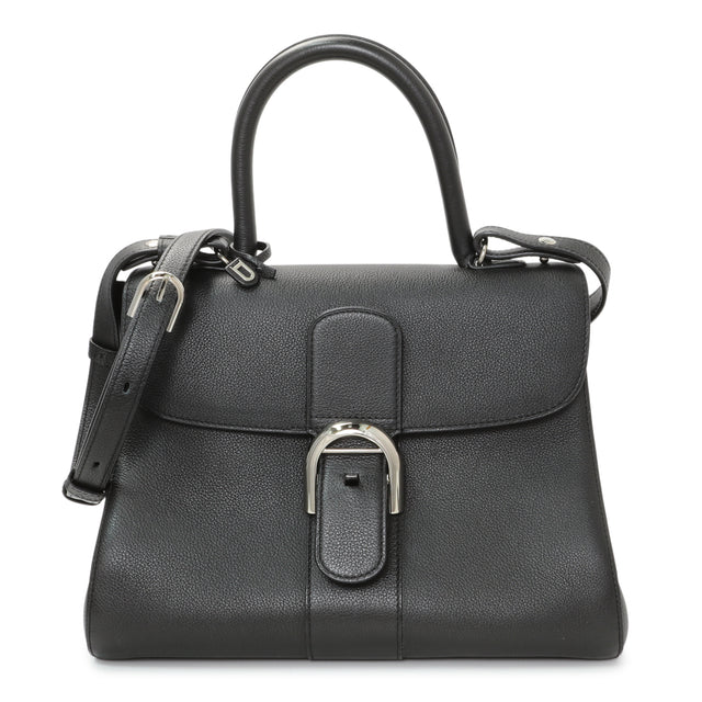 Delvaux Black Grained Calfskin Brillant MM Handbags Delvaux