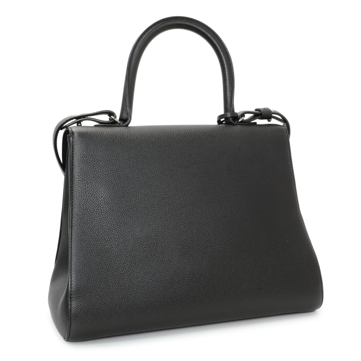 Delvaux Black Grained Calfskin Brillant MM Handbags Delvaux