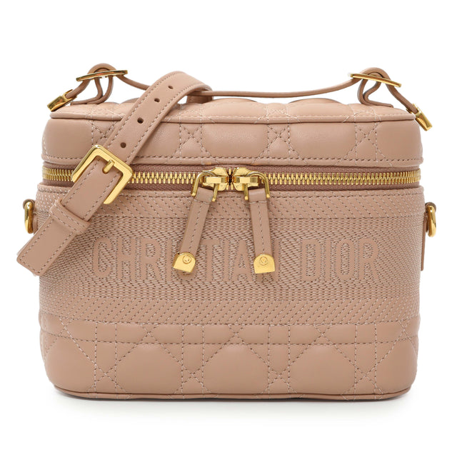 Christian Dior Pink Lambskin Cannage Small Diortravel Vanity Case Cloud Handbags Christian Dior