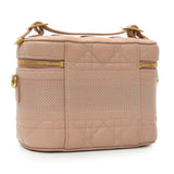 Christian Dior Pink Lambskin Cannage Small Diortravel Vanity Case Cloud Handbags Christian Dior