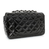 Chanel Black Quilted Patent Mini Rectangular Flap Handbags Chanel