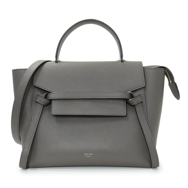 Celine Grey Grained Calfskin Micro Belt Bag Handbags Celine