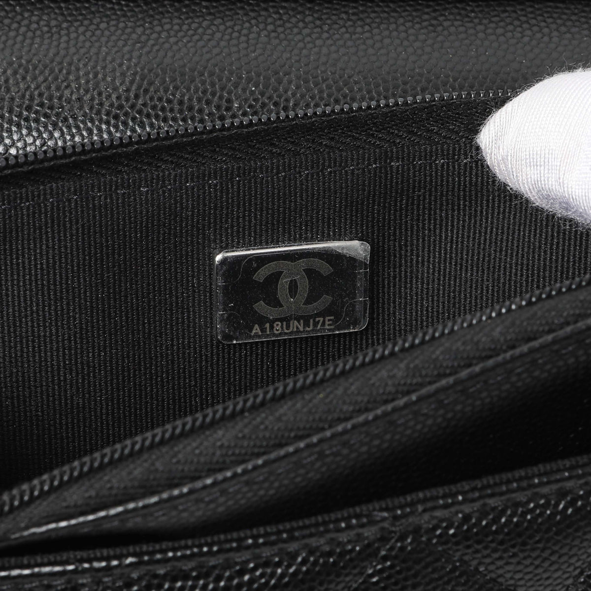 Chanel Black Quilted Caviar Crystal Star Wallet on Chain Handbags Chanel