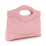 Chanel Pink Shiny Crumpled Calfskin Quilted Nano 31 Shopping Bag