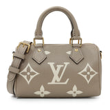 Louis Vuitton Tourterelle Grey/Cream Empreinte Giant Monogram Nano Speedy Handbags Louis Vuitton