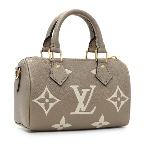 Louis Vuitton Tourterelle Grey/Cream Empreinte Giant Monogram Nano Speedy Handbags Louis Vuitton