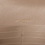 Saint Laurent Dark Beige Grain De Poudre Cassandre Chain Wallet