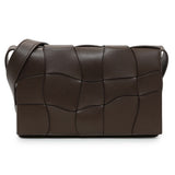 Bottega Veneta Brown Lambskin Maxi Urban Wave Intrecciato Cassette Crossbody Bag Handbags Bottega Veneta