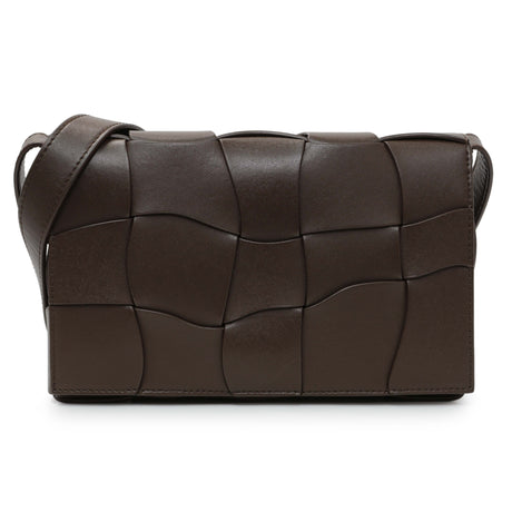 Bottega Veneta Brown Lambskin Maxi Urban Wave Intrecciato Cassette Crossbody Bag Handbags Bottega Veneta