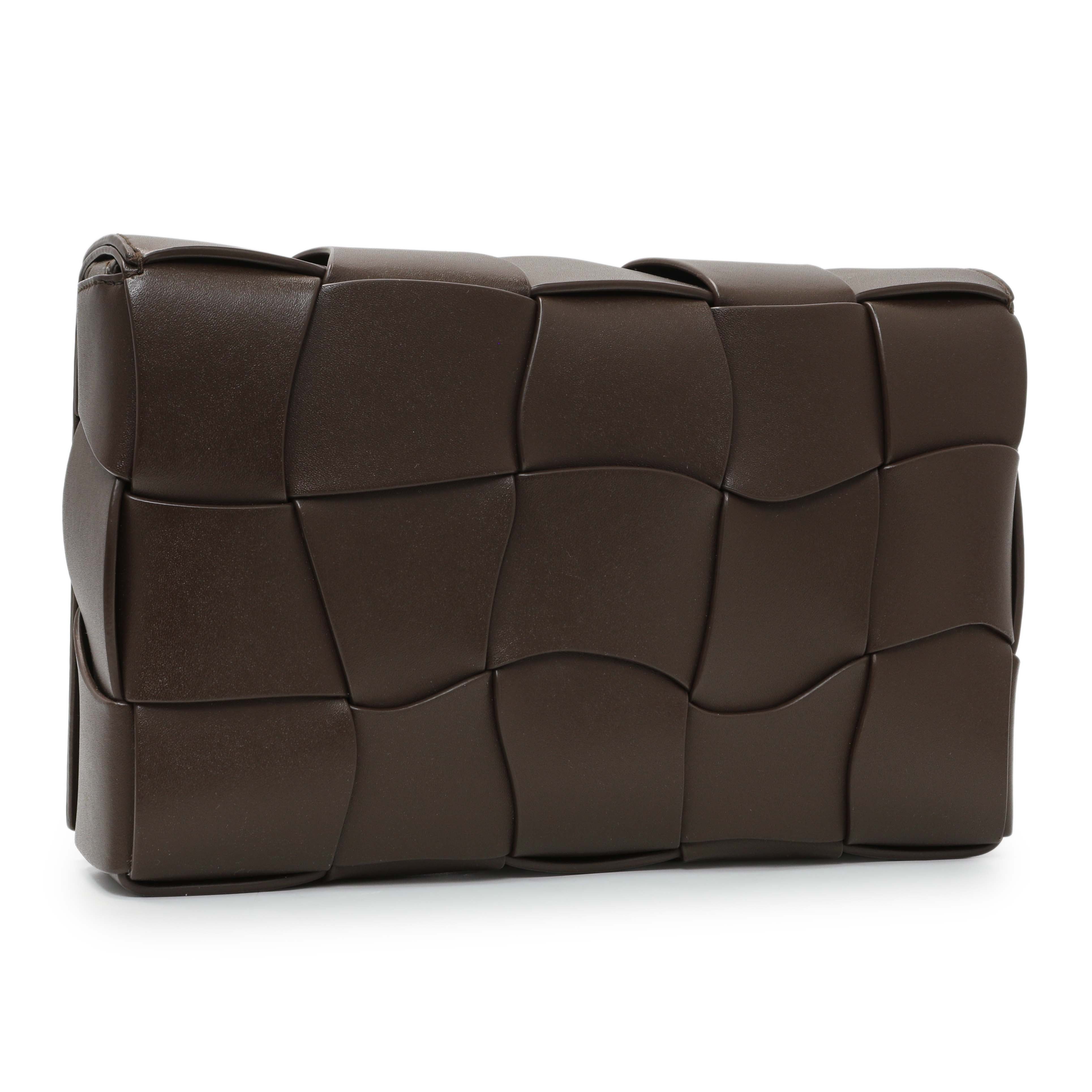 Bottega Veneta Brown Lambskin Maxi Urban Wave Intrecciato Cassette