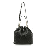 Jimmy Choo Black Nappa Leather Juno Solid Drawstring Bucket Bag Handbags Jimmy Choo