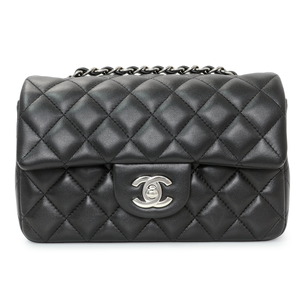Chanel Black Quilted Lambskin Mini Rectangular Flap Handbags Chanel
