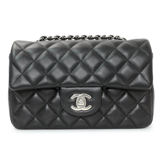 Chanel Black Quilted Lambskin Mini Rectangular Flap Handbags Chanel