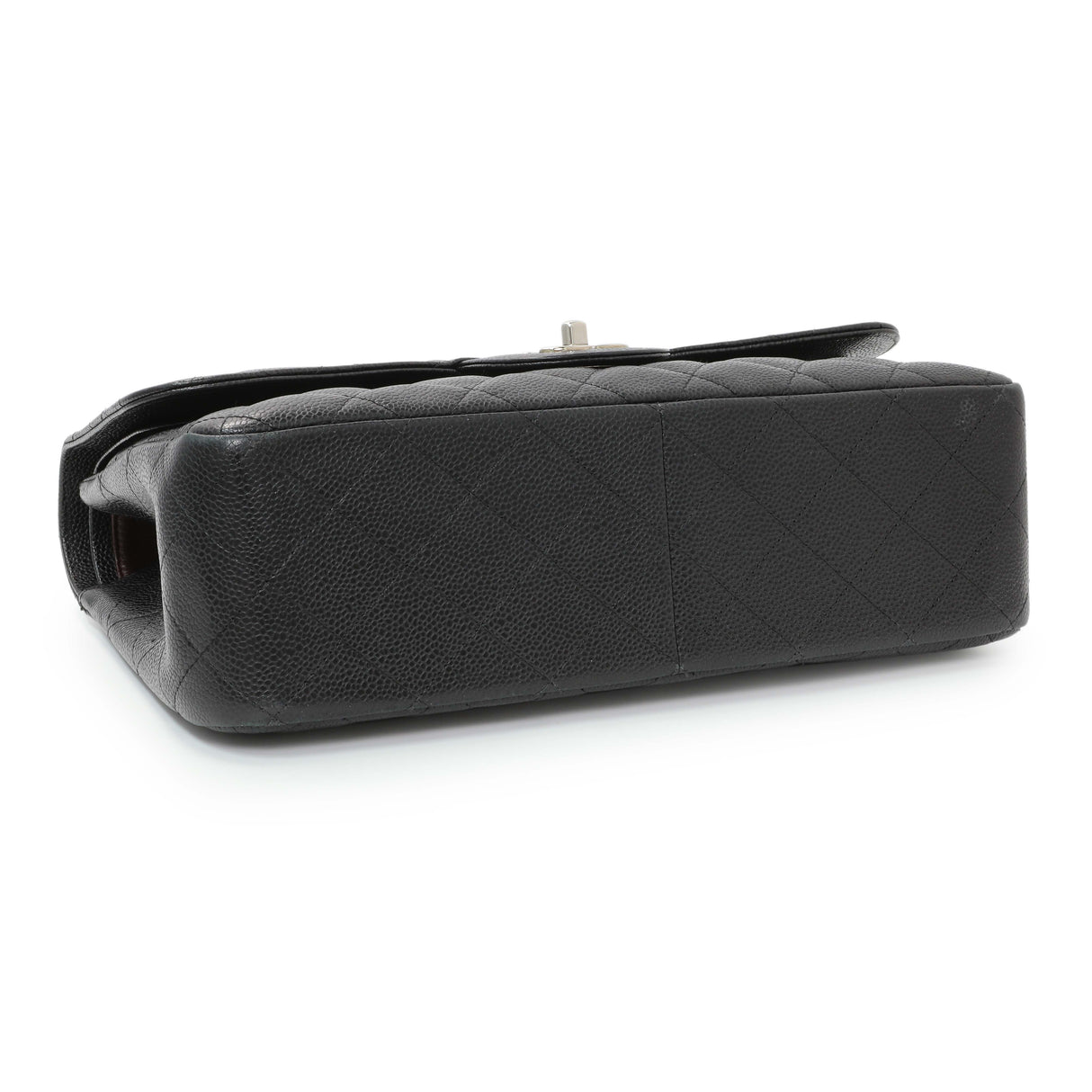 Chanel Black Quilted Caviar Jumbo Double Flap