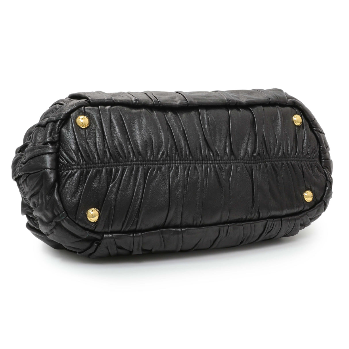 Prada Black Nappa Leather Gaufre Tote Handbags Prada