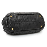 Prada Black Nappa Leather Gaufre Tote Handbags Prada