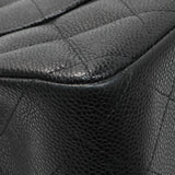 Chanel Black Quilted Caviar Jumbo Double Flap