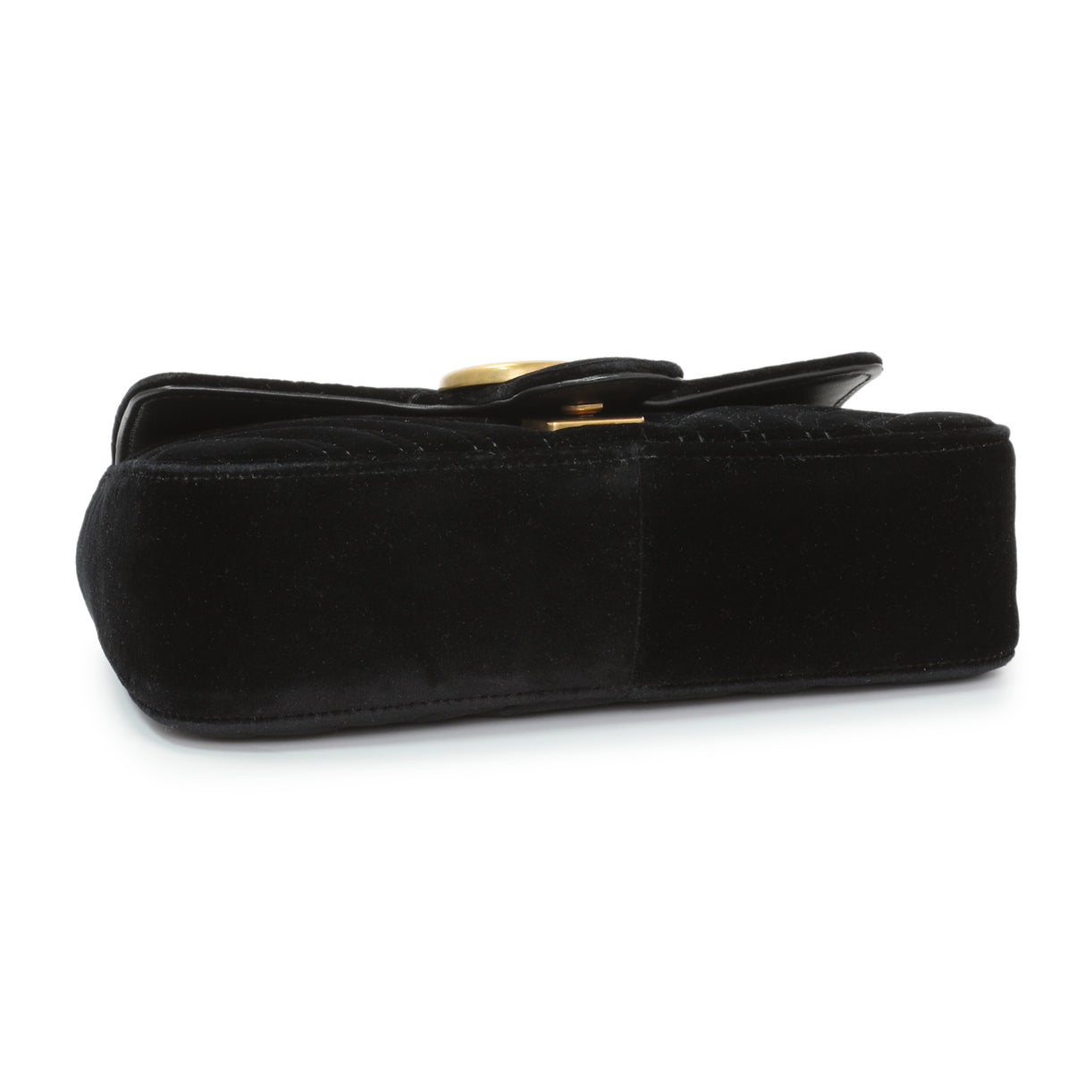 Gucci Black Velvet Matelasse Mini GG Marmont Shoulder Bag Handbags Gucci