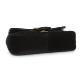 Gucci Black Velvet Matelasse Mini GG Marmont Shoulder Bag Handbags Gucci