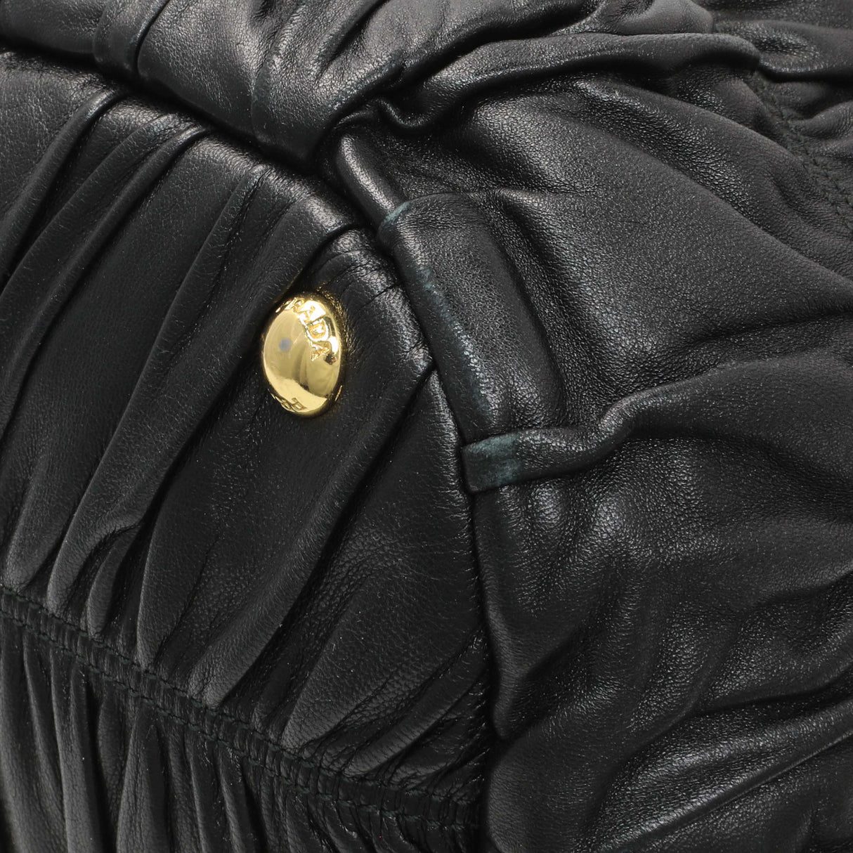 Prada Black Nappa Leather Gaufre Tote Handbags Prada