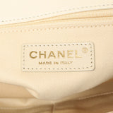 Chanel White Quilted Caviar Medium Coco Handle