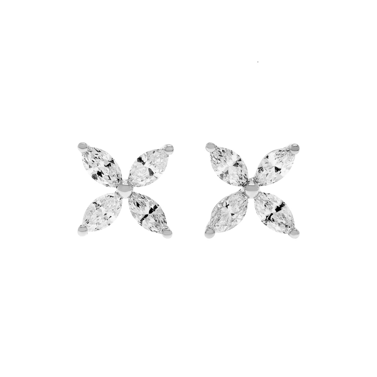 18K White Gold 0.81 Carat Marquis Diamond Earrings