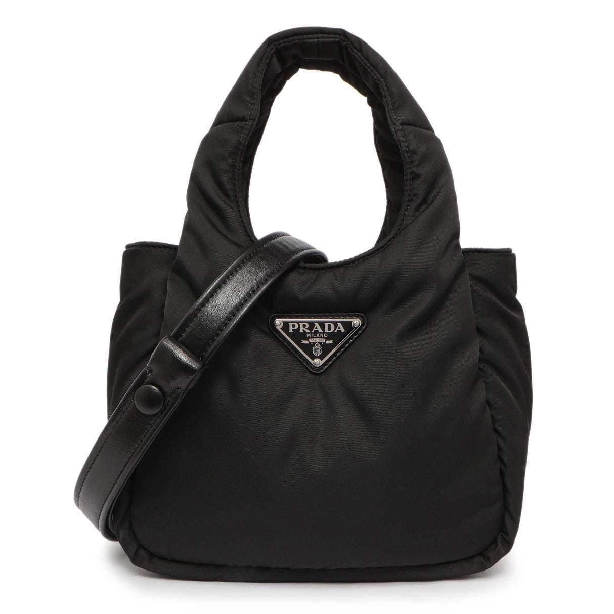 Prada Black Re-Nylon Mini Padded Soft Tote