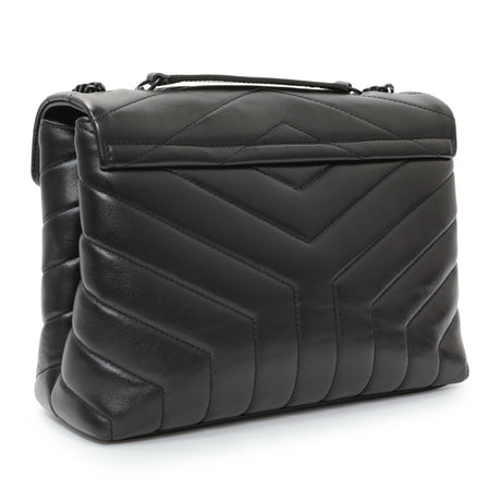 Saint Laurent Black Calfskin Y Quilted Monogram Small Loulou Chain Satchel Handbags Saint Laurent