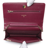 Chanel Purple Lambskin Quilted Wallet On Chain Handbags Chanel