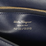 Salvatore Ferragamo Navy Calfskin Vela Crossbody Bag