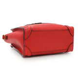 Celine Red Drummed Calfskin Nano Luggage Handbags Celine